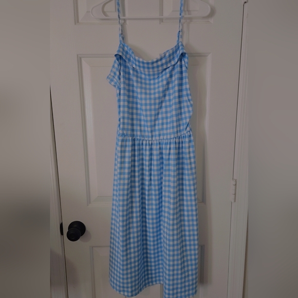 Dresses & Skirts - Light Blue Gingham Spaghetti Strap Dress